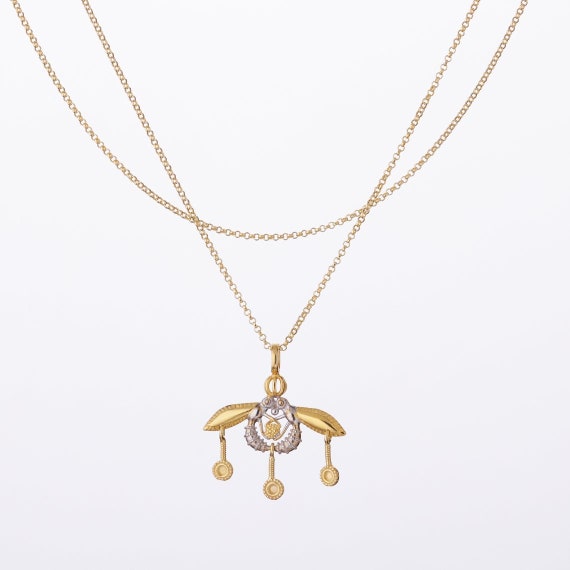 Gold Plated Sterling Silver Bee Pendant, Minoan Greek Jewelry