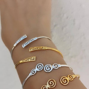 High quality Sterling silver 925 gold plated hand made bracelets/ Spyral /Meandros