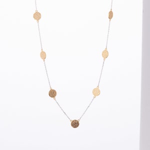 Phaistos Disc Necklace/Sterling Silver 925/Gold Plated/Silver & Gold/Greek Ancient Jewellery/Minoan Jewellery/Gift Idea