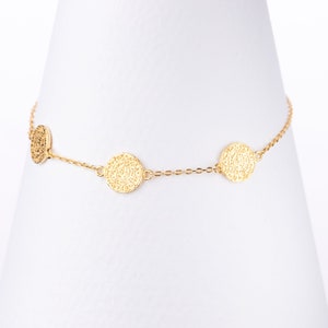 Phaistos Disc Bracelet/Silver 925 Gold Plated/Two sided coin /Gift Idea/Greek Ancient Jewellery