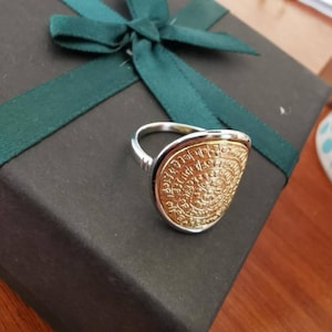 High quality Sterling silver 925 gold plated rings /Phaistos disc /Greek Ancient Jewelry / Minoan jewellery