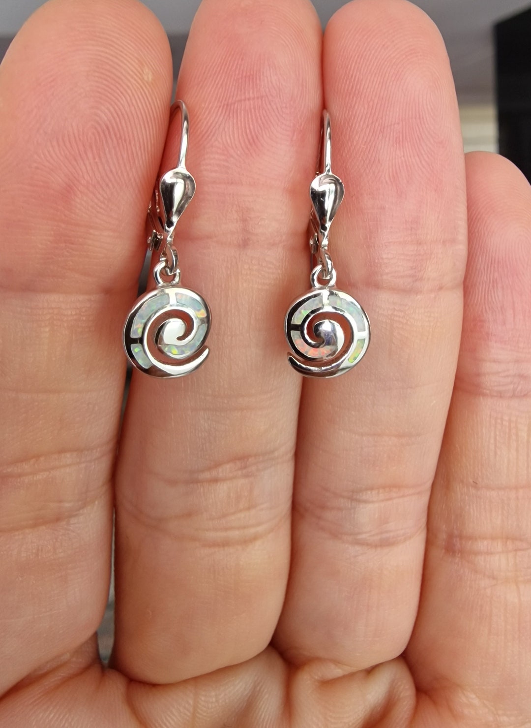 Boucles D'oreilles Argent 925 – Spirales Pendantes (occasion, Bon état)