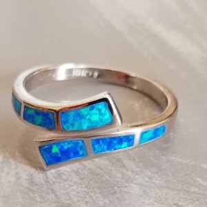 Blue Opal Ring/ Greek Jewellery/Greco style/ Silver925/ Adjustable Adjustable