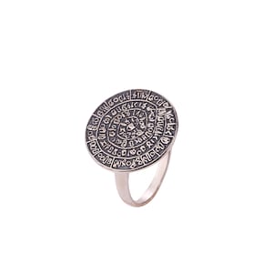 Phaistos disk ring /Coin Ring /Greek Ancient Jewellery/Minoan Jewellery /Hand Made /Gift Idea/Unisex