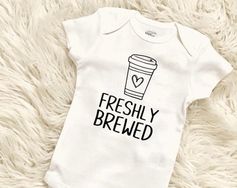 Freshly Brewed Baby Bodysuit, Coffee Lovers