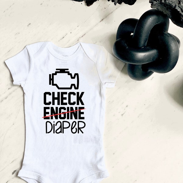 Check Engine/Diaper Car Enthusiast Baby Bodysuit