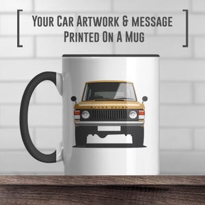 Taza de café Range Rover MK1, añade color y regístrate, imprime, regalo, regalo del Día del Padre, obra de arte de coche clásico