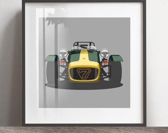 Caterham, Lotus 7, Westfield artwork print, Add reg & colour, Frame not included, Mothers Day gift idea , gift, birthday, Husband gift idea