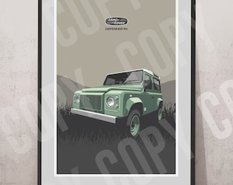 ランドローバー ディフェンダー 広告 レトロ 自動車 ポスター カー