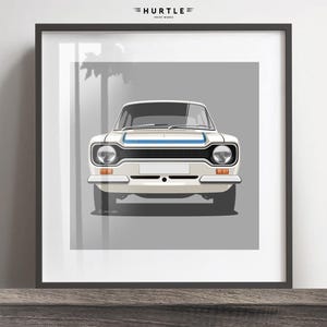 Ford Escort Mk1  2000 RS artwork print, Add reg & colour, wall print, illustration, gift, birthdays, fathers day, Christmas gift