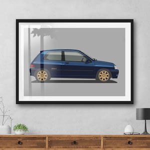 Renault Clio Williams 2 artwork print, Add reg & colour, Frame not included, wall print, christmas gift, birthdays, Husband gift idea
