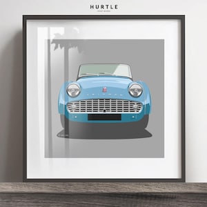 Triumph TR3  artwork, print, add reg & colour, Christmas gift, illustration, gift idea, birthday gift, gift for him. Valentine gift