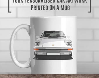 Mug à café Porsche 911, reg/couleur à ajouter, cadeau de Noël, idée cadeau fête des mères, cadeau d&#39;anniversaire pour lui, cadeau pour elle, art mural