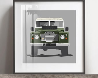 Land Rover Series 3 Art Print, Personalized Classic Car Poster