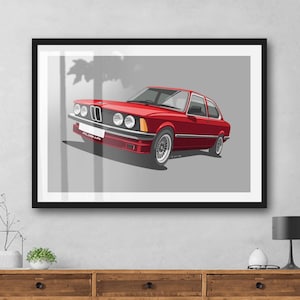 BMW E21 Alpina artwork print, Add colour and reg, Classic car gift, Fathers day gift, Classic Car Artwork, Birthday present idea