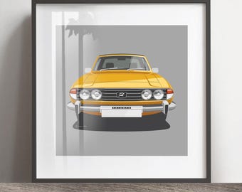 Triumph Stag artwork print,  Christmas gift, Add reg & colour, Frame not included, Christmas gift, birthdays, Husband gift idea