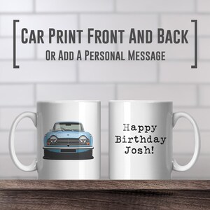 Triumph TR4 Coffee Mug, add colour and reg, print, gift, Fathers day gift, Classic Car Artwork,