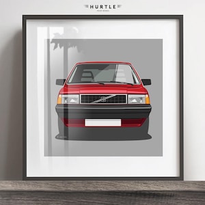 Volvo 340 artwork print, Add reg & colour, Frame not included, Christmas gift, wall art print, birthday gift idea. Valentine gift