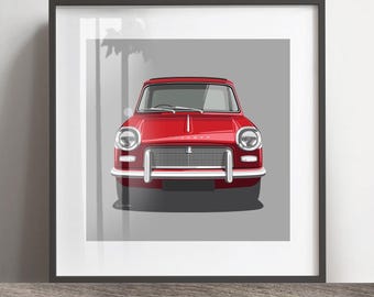 Triumph Herald artwork print, Add reg & colour, Frame not included, wall print, christmas gift, birthdays, Husband gift idea