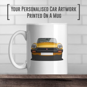 MG Midget Coffee Mug, Add colour and reg, Print, Gift, Fathers day gift, Classic Car Artwork