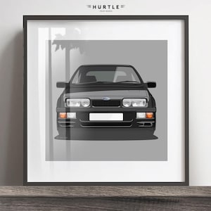 Ford Sierra Cosworth artwork print, Christmas gift, add reg & colour, gift idea, Mothers Day gift idea, gift for him, boys room