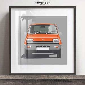 Renault 5 MK 1 artwork print, Add colour and reg, Classic car gift, Fathers day gift, Classic Car Artwork, Birthday gift, Gift idea.