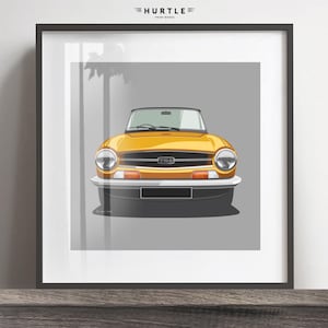 Obra de arte de Triumph TR6, agregue matrícula y color, marco no incluido, impresión de pared, regalo de Navidad, cumpleaños, idea de regalo para esposo.