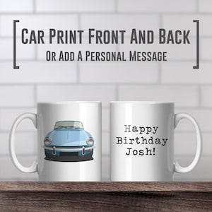 Triumph Spitfire MK2 Coffee Mug, add colour and reg, print, gift, Fathers day gift, Classic Car Artwork