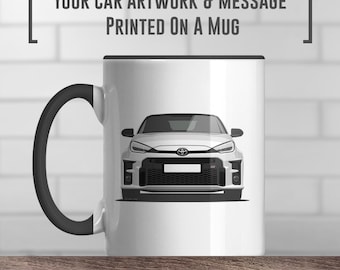 BMW Yaris Kaffeebecher, Farbe hinzufügen, Geschenkidee, Muttertags Geschenkidee, Geburtstagsgeschenk für ihn, Geschenk für sie