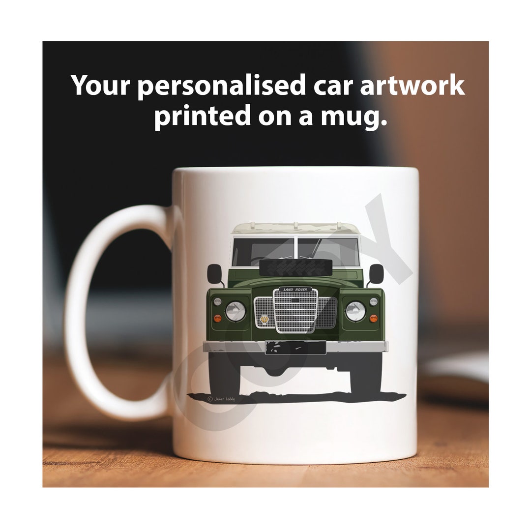 Land Rover Series 3 China Mug, Add Colour and Reg, Print, Gift, Fathers ...