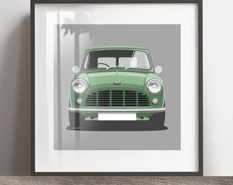 Austin Mini Van Kunstdruck, Dekoration, Dekoration, Rahmen nicht inbegriffen, Weihnachtsgeschenk, Geburtstagsgeschenk, Geschenkidee für Ehemann