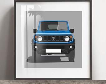 Impresión de obra de arte de Suzuki Jimny, agregue registro y color, marco no incluido, idea de regalo para el día de la madre, impresión de arte de pared, idea de regalo de cumpleaños.
