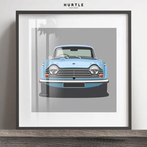 Triumph TR4 artwork, stampa, aggiungi reg e colore, regalo di Natale, illustrazione, idea regalo, regalo di compleanno, regalo per lui. Regalo di San Valentino