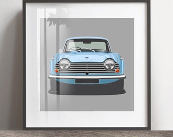 Triumph TR5  artwork, print, add reg & colour, Christmas gift, illustration, gift idea, birthday gift, gift for him. Valentine gift