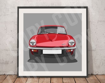 Impresión artística de Triumph GT6, añadir matrícula y color, marco no incluido, impresión de pared, idea de regalo para el Día de la Madre, cumpleaños, idea de regalo para el esposo