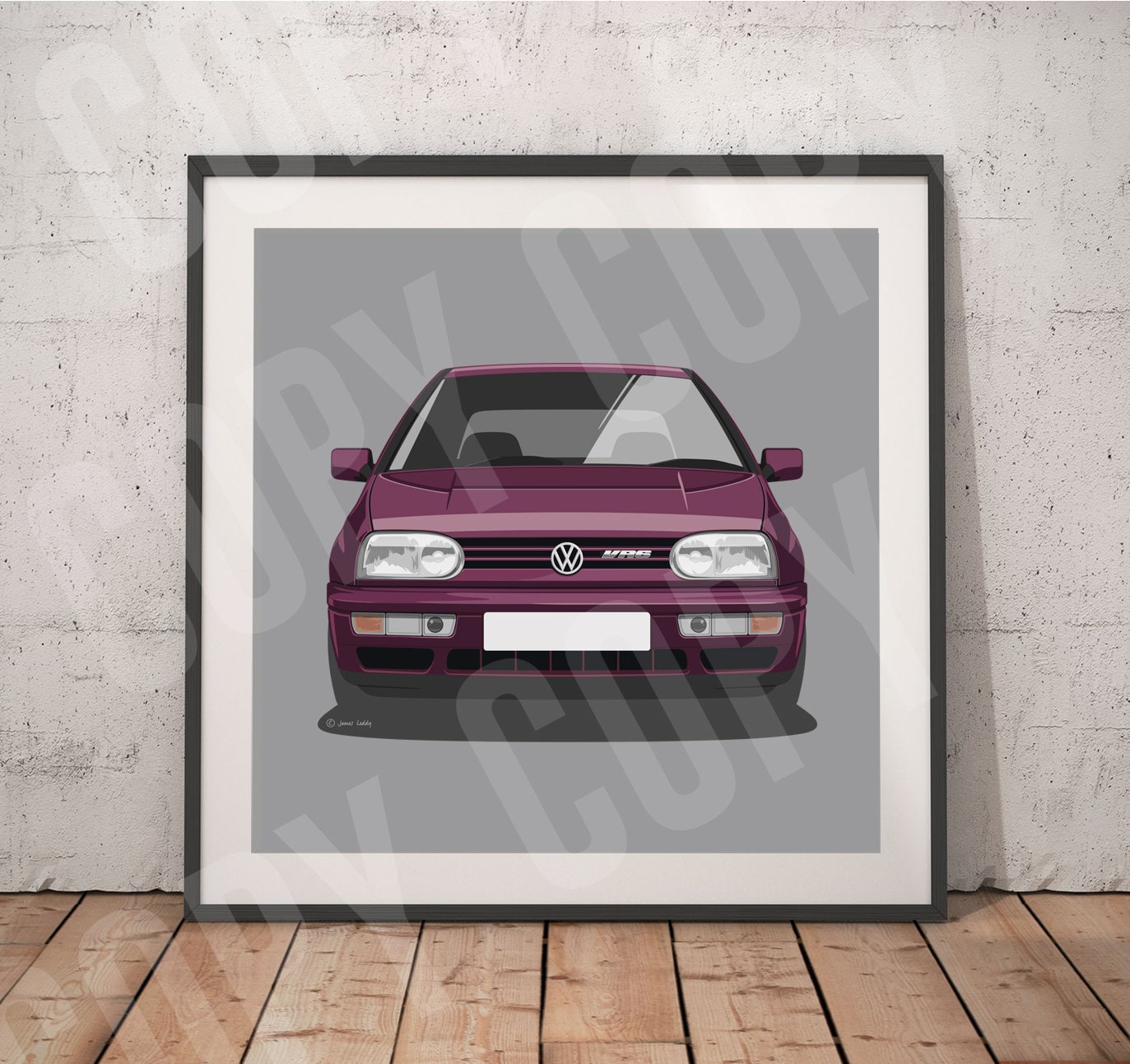 VW GOLF MK3 VR6 Print, Christmas Gift, Add Reg & Colour, Customisable,  Various Sizes, Gift for Him 