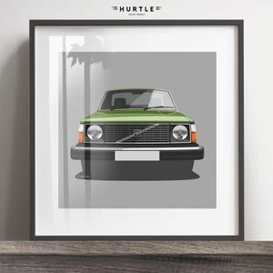 Volvo 240, 245 artwork print, Add reg & colour, Frame not included, Christmas gift, wall art print, birthday gift idea.