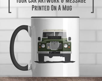 Tasse à café Land Rover série 3, Ajoutez de la couleur et de la discrétion, Impression, Cadeau, Cadeau pour la fête des pères, Oeuvre d&#39;art de voiture classique