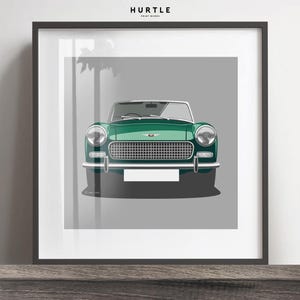Austin Healey Sprite artwork print, Add reg & colour, Frame not included, wall print, christmas gift, birthdays, Husband gift idea