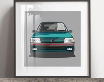 PEUGEOT 203/プジョー/ポスター Classic Car - Peugeot 203 (1948-1960) Original Painting