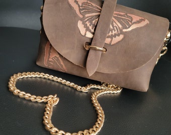 gemalte Tasche, Pop-Art-Clutch, benutzerdefinierte Tasche, bemalte Ledertasche, benutzerdefinierte Geschenk, Geschenk für sie, einzigartige Tasche, Schmetterlingstasche, Frauentagsgeschenk