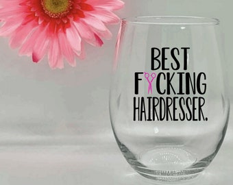 Personalized Hairdresser Wine Glass, Stylist Gift, Best Hairdresser Present, Salon Christmas Gift For Her