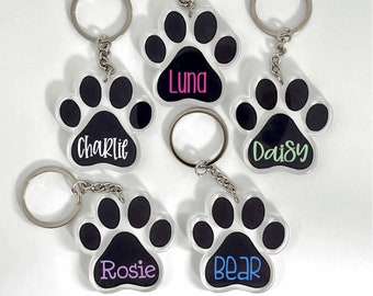 Paw Print Keychains Pet Acrylic Keychains Dog Mom Gift Dog Mom Keychain Dog Keychains Pet Keychains New Dog Owner Pet Lover Gift Cat Moms