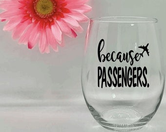 Flight Attendant Wine Glass Flight Attendant Gift Gift For Her Airline Attendant Flight Crew Gift Cabin Attendant Gift For Flight Crew Pilot