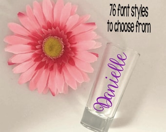 Personalized Shot Glasses Custom Shot Glasses Bridal Party Shot Glasses Bridesmaid Gifts Party Favors Wedding Tall Shot Glasses Bride Gifts