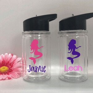 Mermaid Personalized Water Bottle 10 Oz Kids Tritan Ballet Sports Bottles Name Water Bottle Gift ...