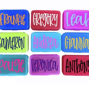 Personalized Pencil Box School Supplies Plastic School Box Crayon Box Plastic Pencil Box Kids Pencil Box Girls Pencil Box Kids Pencil Cases
