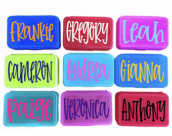 Personalized Pencil Box School Supplies Plastic School Box Crayon Box Plastic Pencil Box Kids Pencil Box Girls Pencil Box Kids Pencil Cases