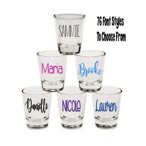 Personalized Shot Glasses Custom Shot Glass Bridesmaid Shot Glass Bachelorette Shot Glass Bridal Party Gift Bachelorette Party Favor Gifts
