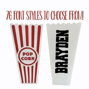 Personalized Popcorn Containers Movie Theme Party Favor Birthday Favor For Kids Classic Popcorn Bin Movie Night Favors Baseball Team Gifts